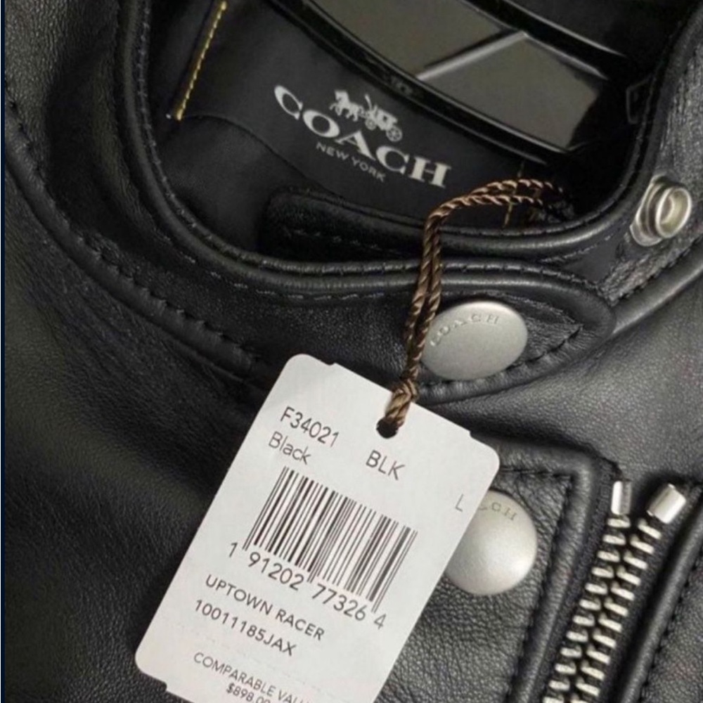 Coach Black Leather Racer Jacket - Picture 2 of 4